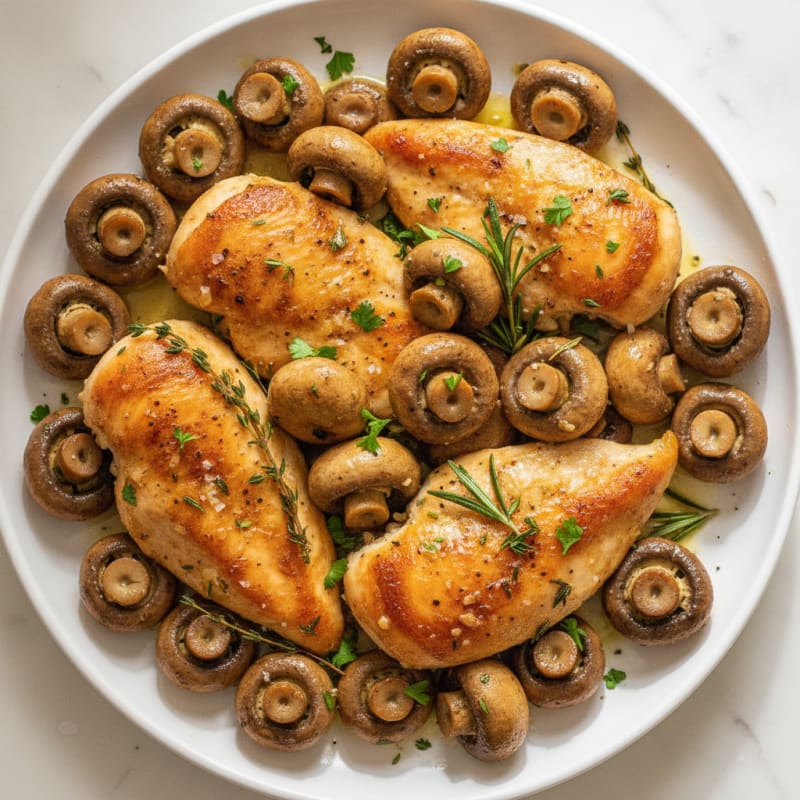 Garlic Butter Roasted Mushrooms with Herbs