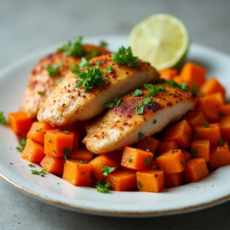 Spicy Chipotle Lime Chicken with Roasted Sweet Potatoes