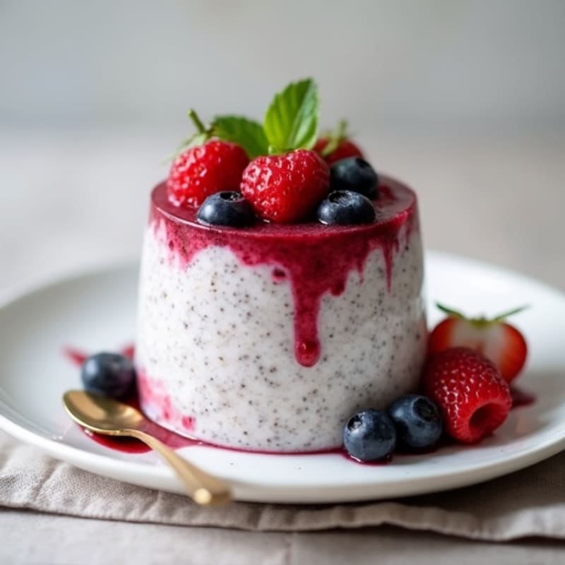 Creamy Coconut Chia Pudding with Fresh Berry Compote