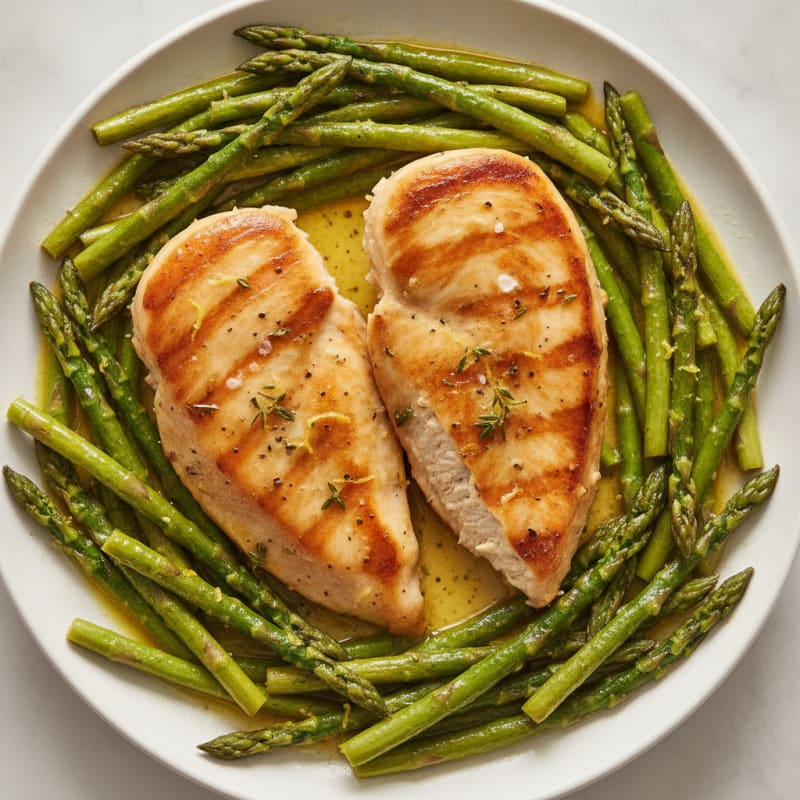 Lemon Herb Pan-Seared Chicken with Asparagus