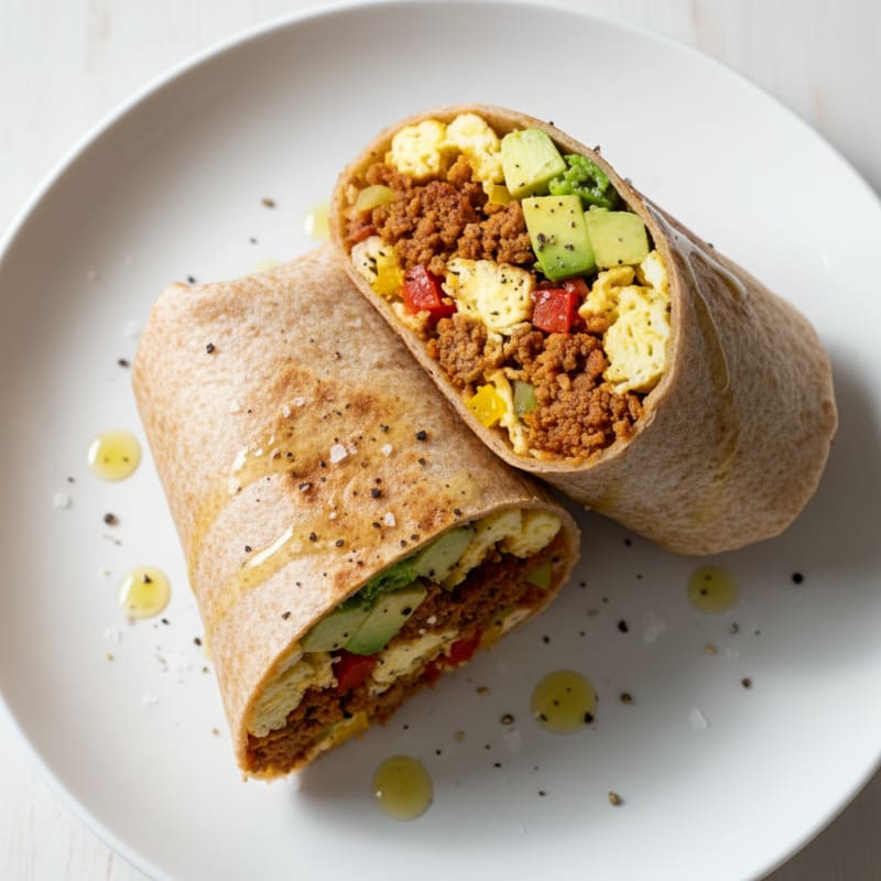 Loaded Breakfast Burrito with Chorizo