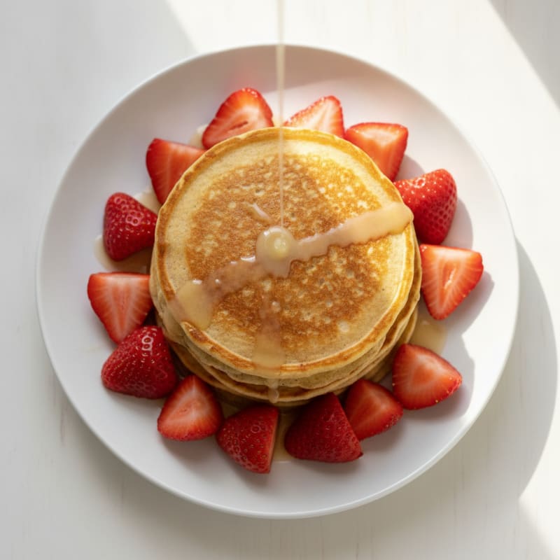 Almond Flour Pancakes with Vanilla Protein and Fresh Berries