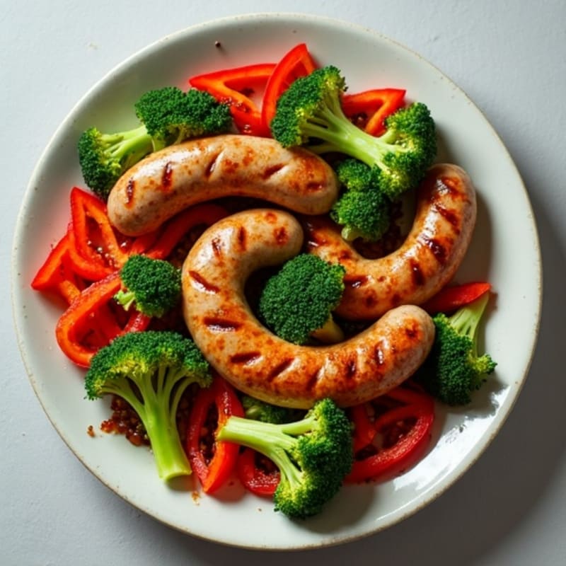 Sheet Pan Roasted Turkey Sausage and Broccoli