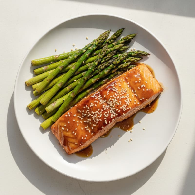 Teriyaki Glazed Salmon with Roasted Asparagus