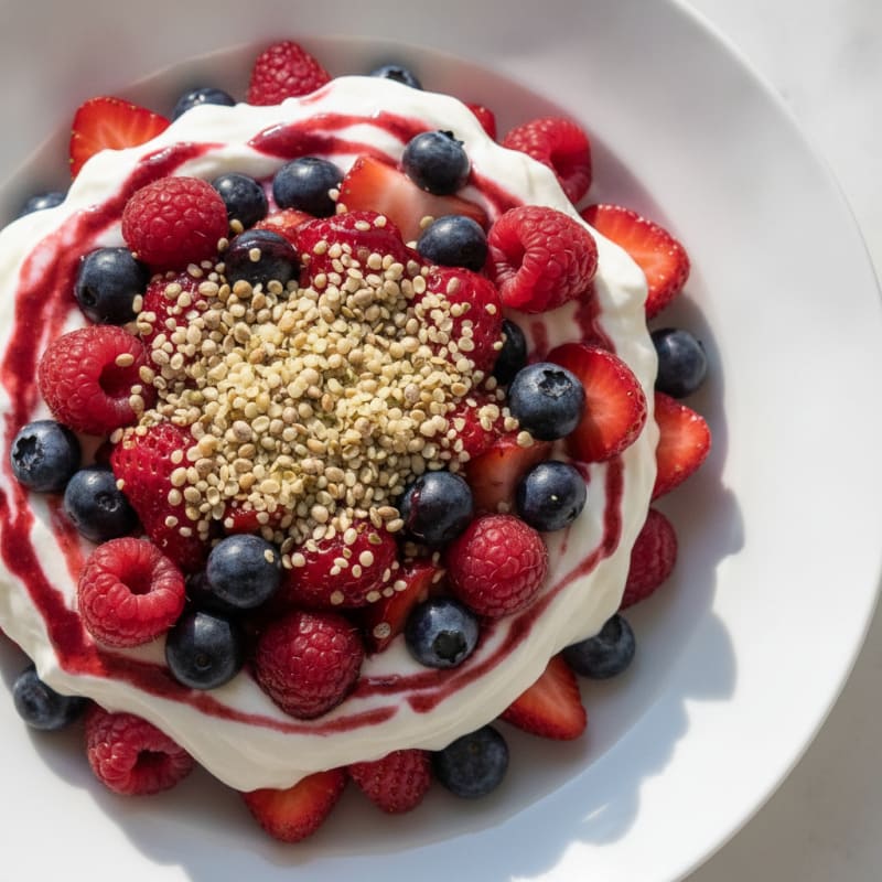 Greek Yogurt Protein Parfait with Mixed Berries