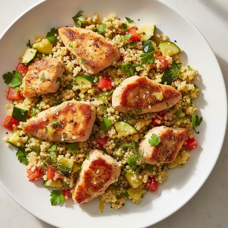 Lemon Herb Chicken and Quinoa Bowl