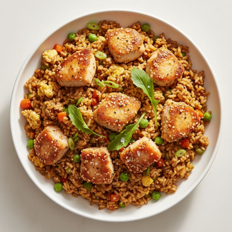 Crispy Sesame-Ginger Chicken Fried Rice
