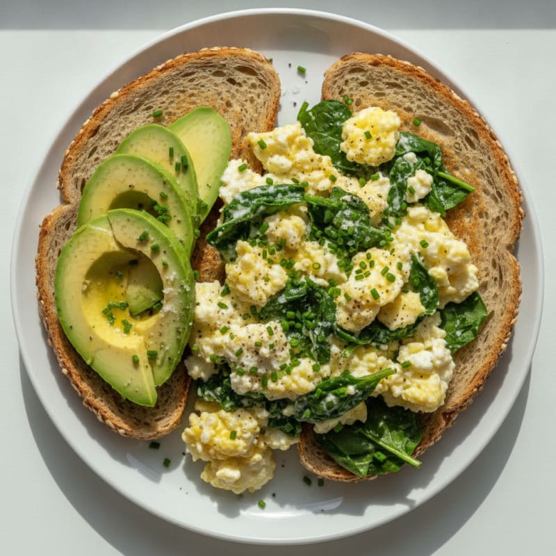 Scrambled Eggs with Savory Cottage Cheese