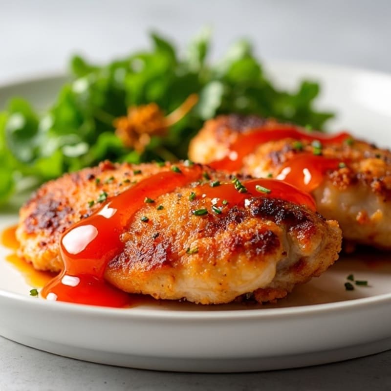 Crispy Baked Ginger-Garlic Chicken with Sweet Chili Sauce