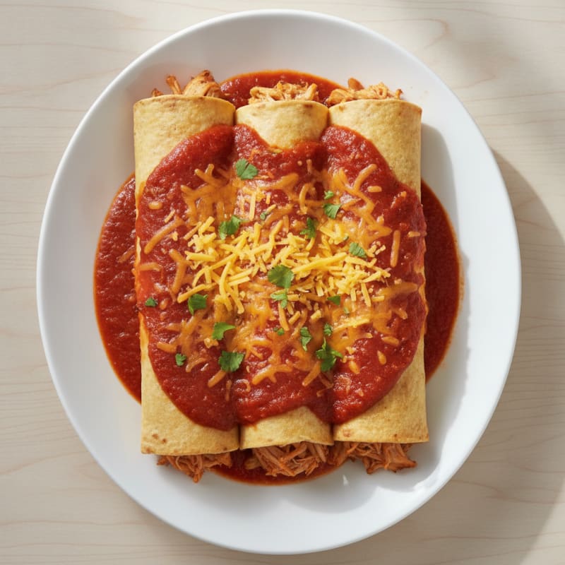 Chicken Enchiladas with Red Chili Sauce