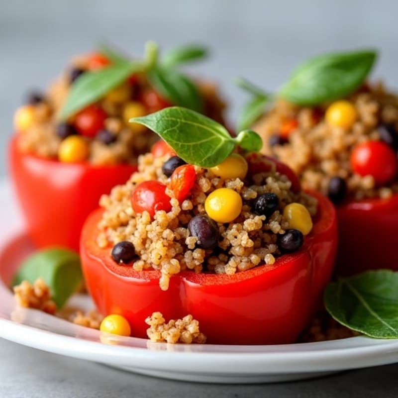 Fire-Roasted Quinoa Stuffed Bell Peppers