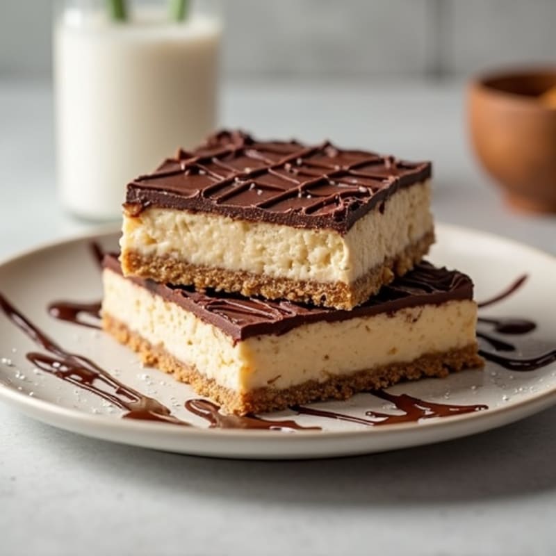 Lightened-Up Dark Chocolate Greek Yogurt Cheesecake Bars
