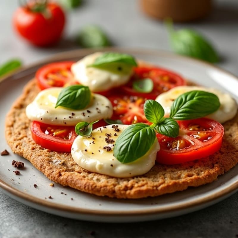 Crispy Whole Wheat Flatbread with Fresh Tomato, Basil, and Melty Mozzarella