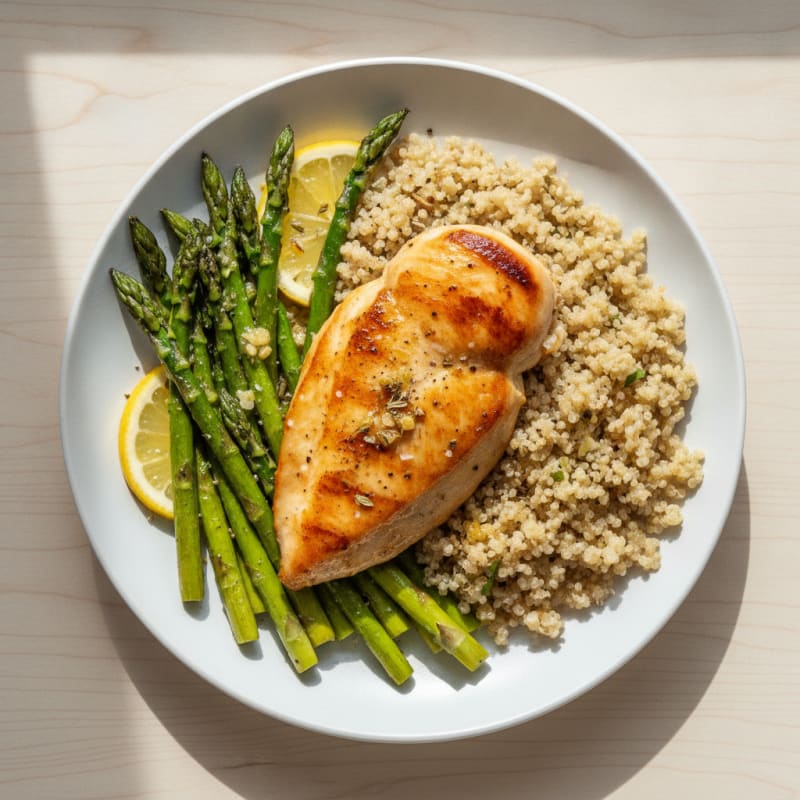 Pan-Seared Chicken with Roasted Asparagus