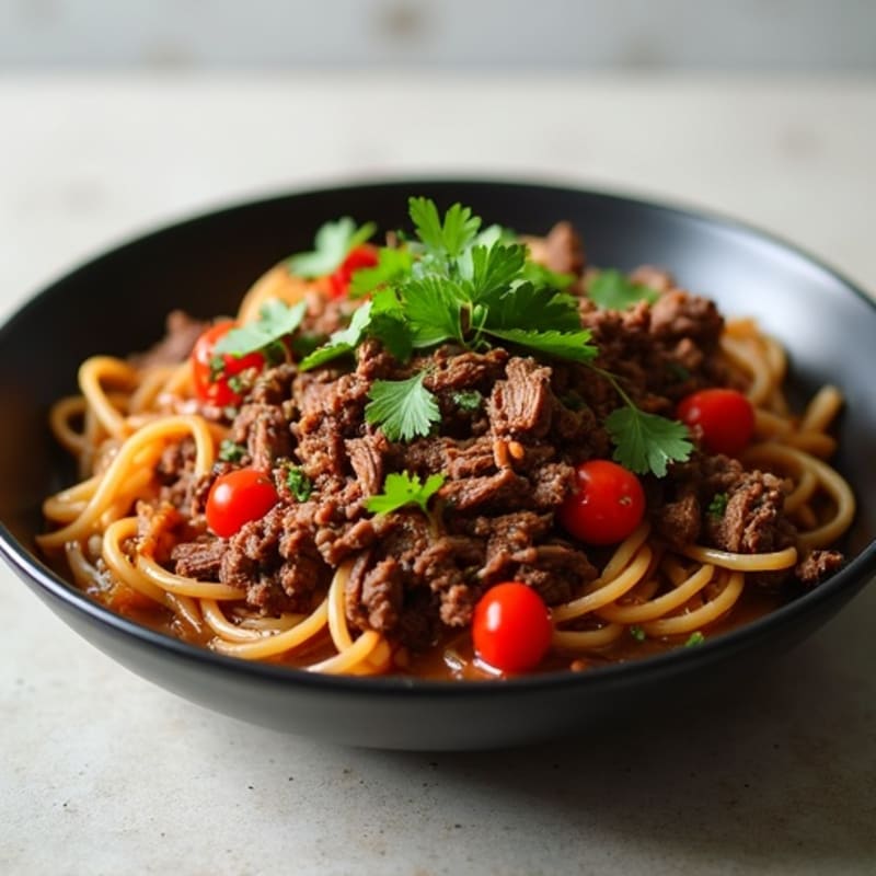 Tender Chile-Braised Shredded Beef with Fresh Cilantro and Onion