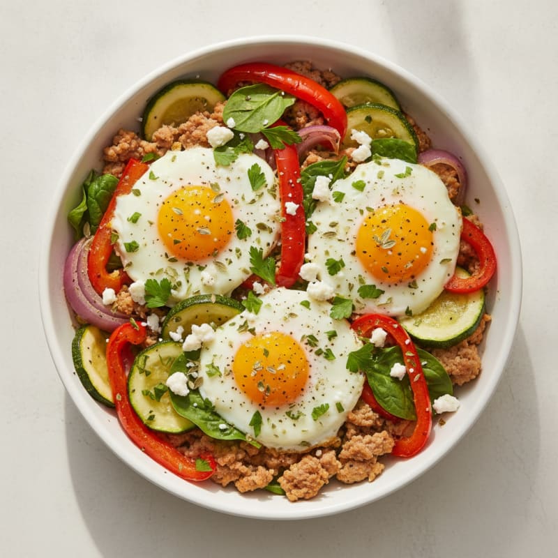 Baked Eggs with Roasted Vegetables