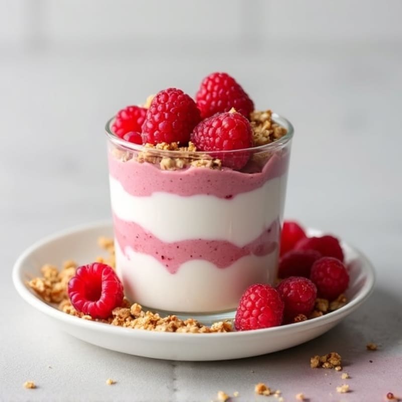Creamy Greek Yogurt Raspberry Vanilla Protein Parfait
