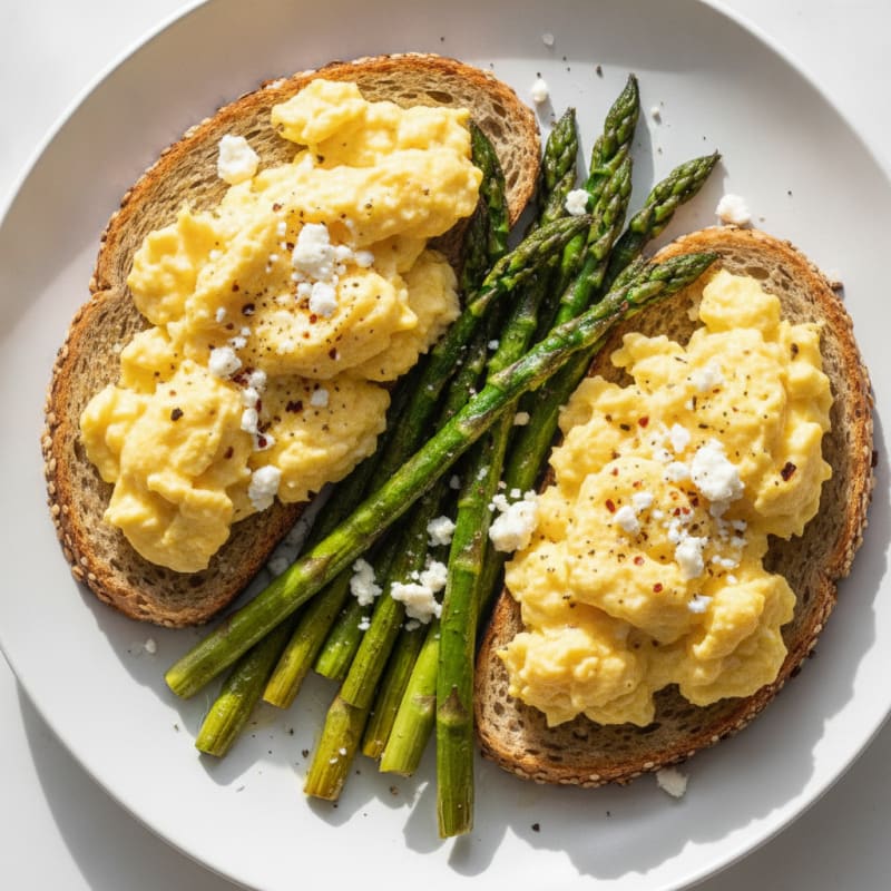 Savory Eggs and Roasted Asparagus Toast
