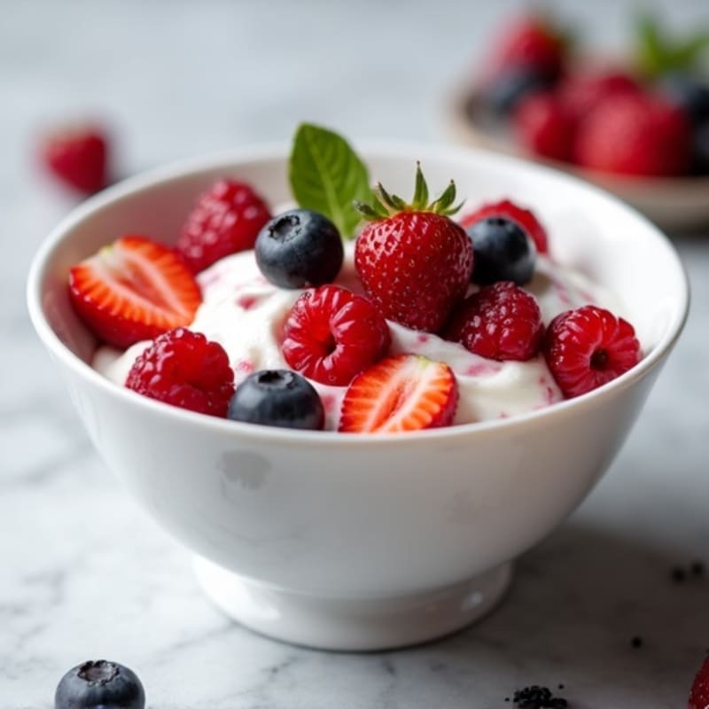 Creamy Greek Yogurt and Whey Protein Bowl with Berries
