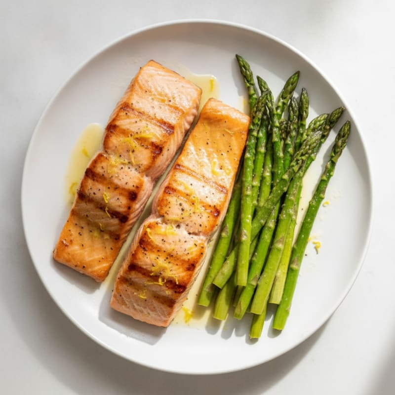 Lemon Herb Grilled Salmon with Asparagus