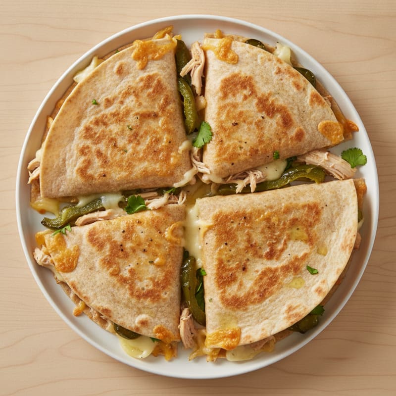 Cheesy Chicken & Poblano Quesadillas