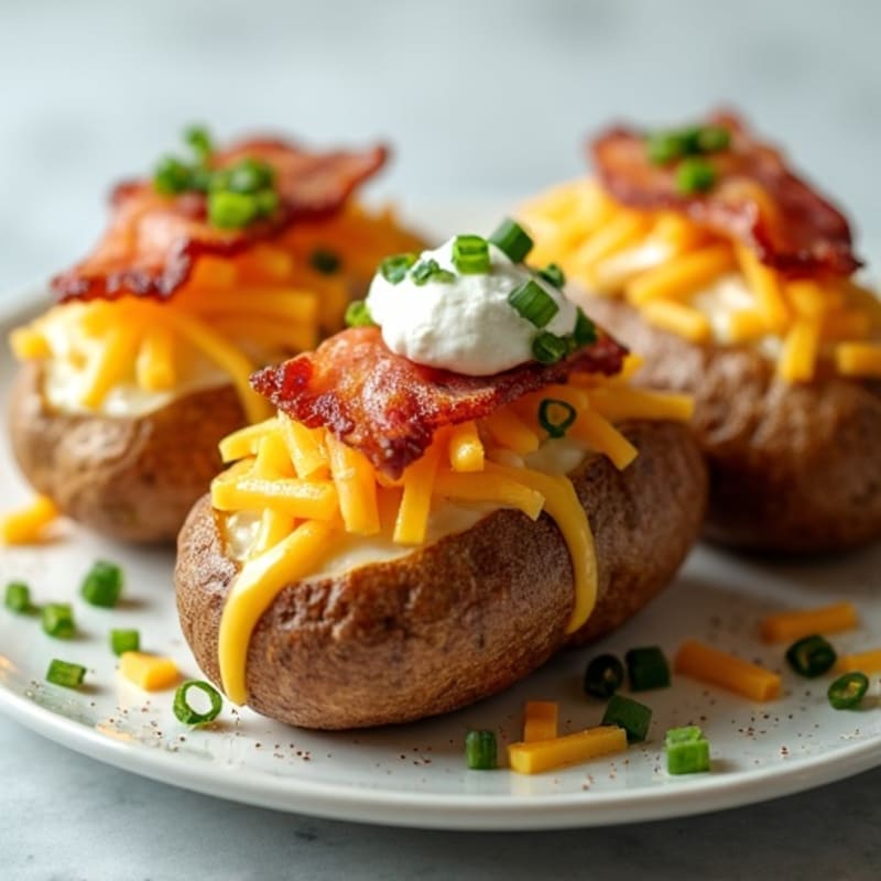 Crispy Baked Stuffed Potatoes with Lean Bacon and Savory Cheese