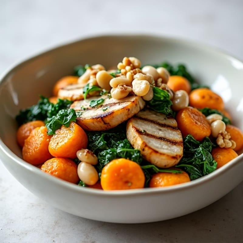 Sweet Potato Gnocchi with Garlicky Greens and Toasted Walnuts