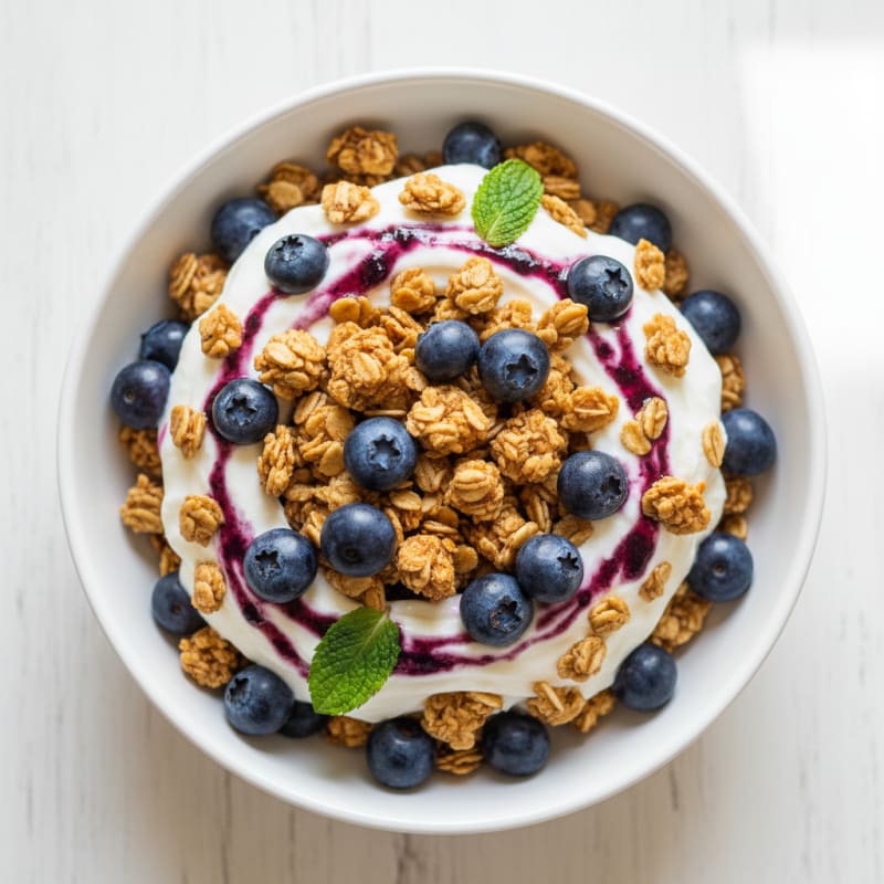 High-Protein Yogurt Parfait with Crunchy Granola
