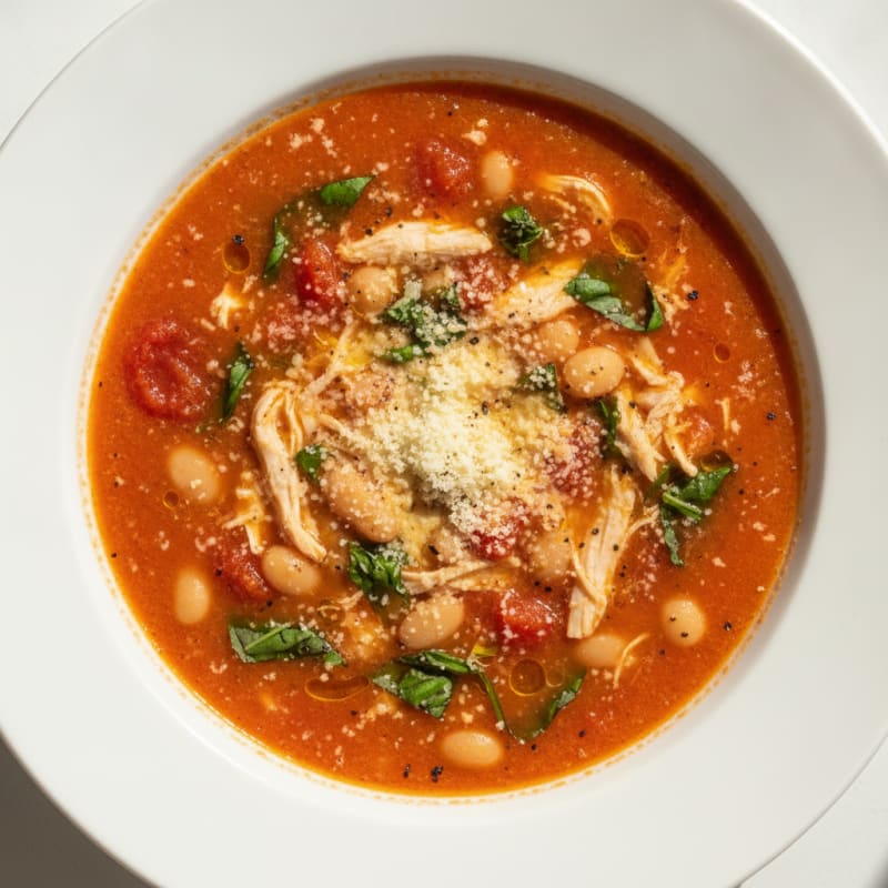 Roasted Tomato Basil Soup with Parmesan