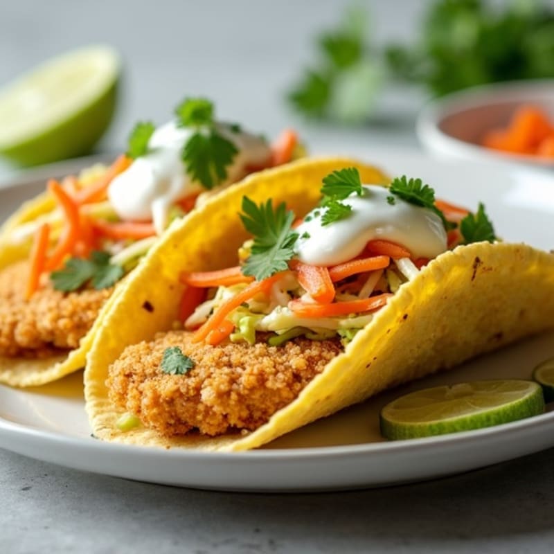 Crispy Baked Fish Tacos with Lime Slaw