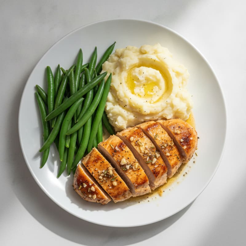 Garlic Herb Chicken with Mashed Potatoes