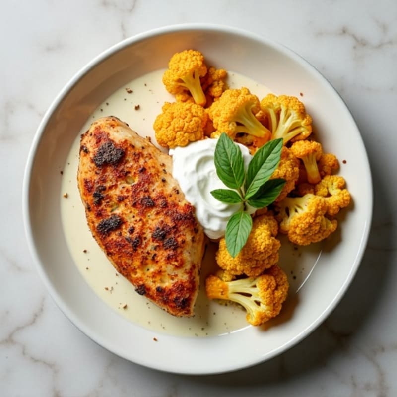 Creamy Spiced Chicken with Roasted Cauliflower