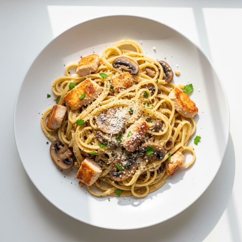 Truffle Mushroom Linguine with Parmesan