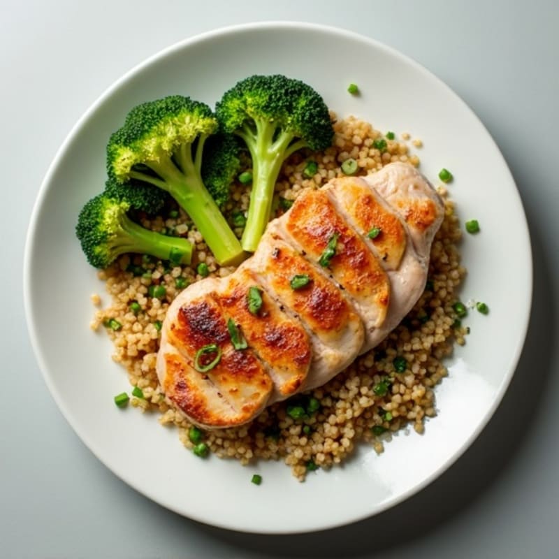 Seared Turkey Breast with Roasted Broccoli and Quinoa
