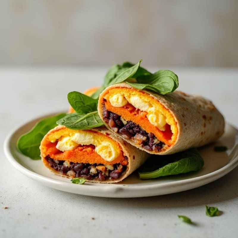 Protein-Packed Sweet Potato Black Bean Breakfast Burrito