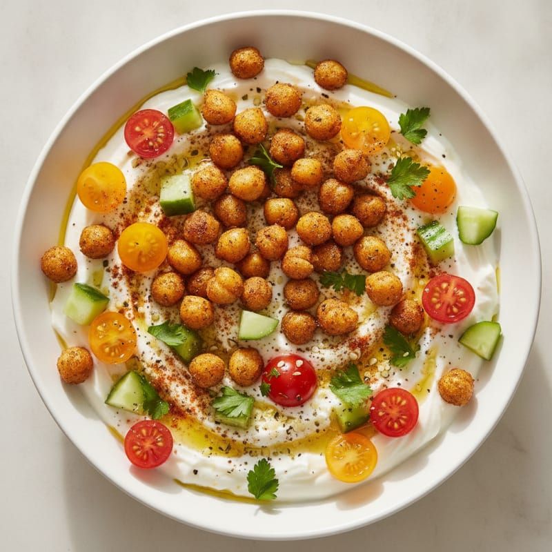 Savory Yogurt Bowl with Roasted Chickpeas