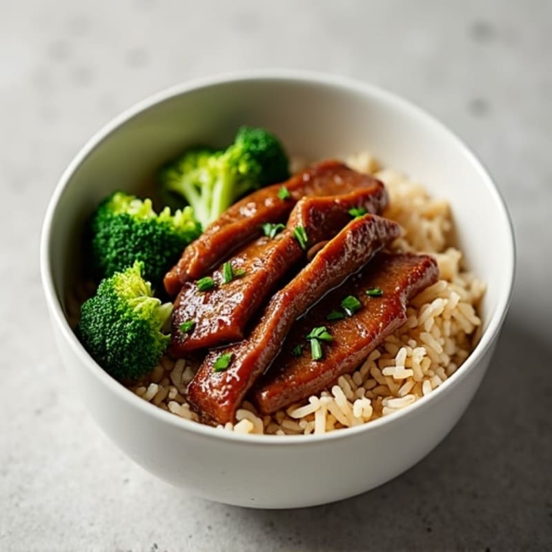 Ginger-Garlic Beef and Broccoli Rice Bowl