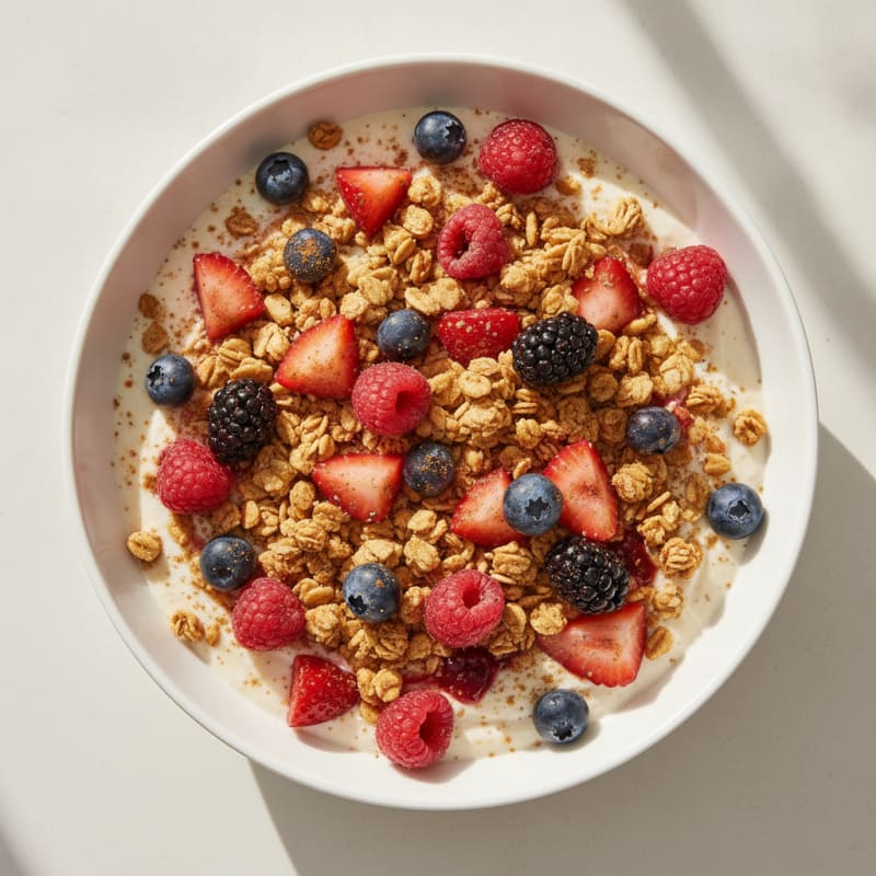Berry Chia Tofu Granola Bowl