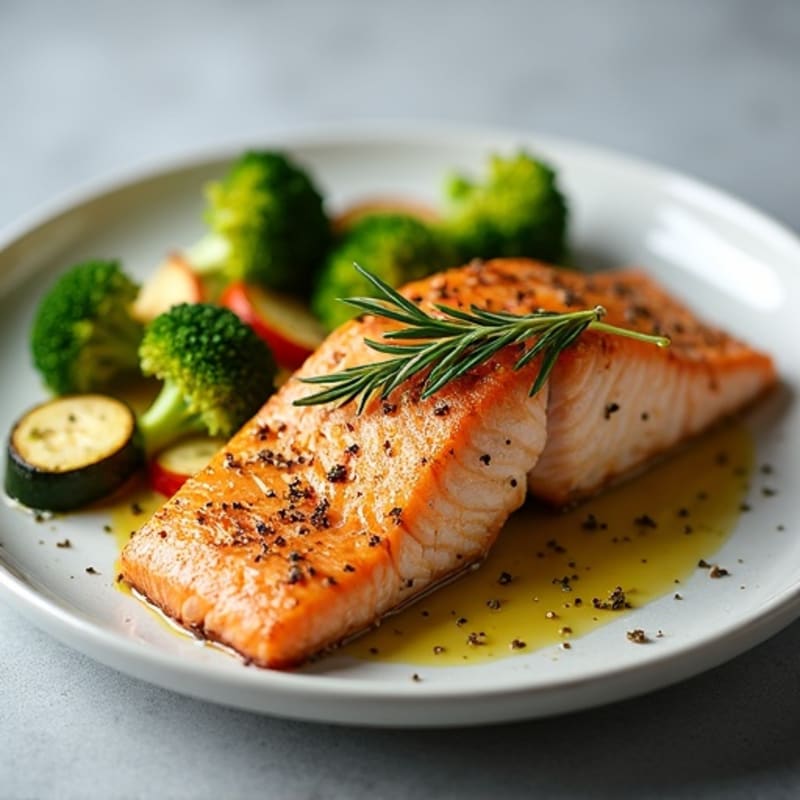 Garlic-Herb Crusted Salmon with Roasted Vegetables