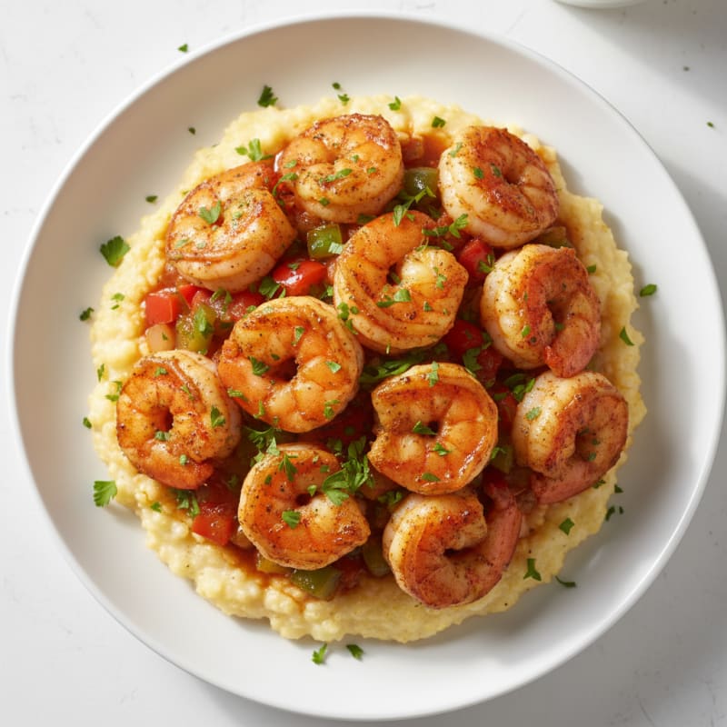 Zesty Cajun Shrimp with Creamy Grits