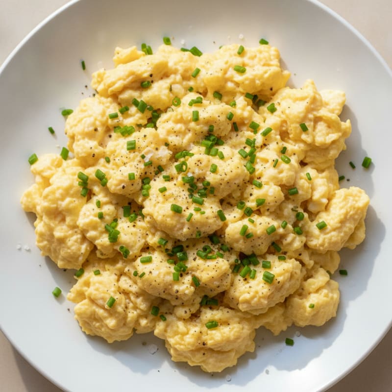 Fluffy Scrambled Eggs with Chives