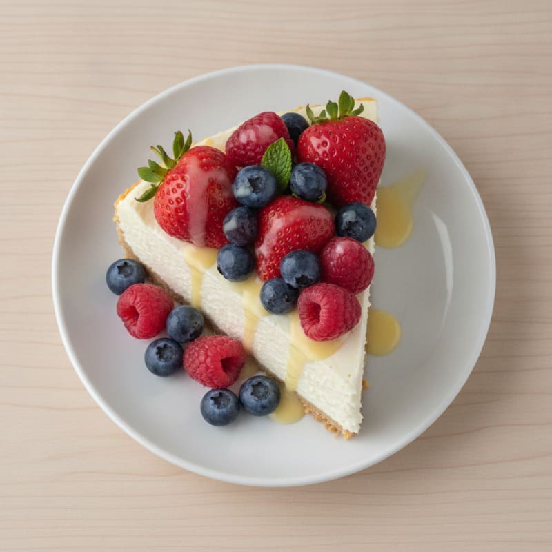 Creamy Greek Yogurt Protein Cheesecake with Fresh Berries
