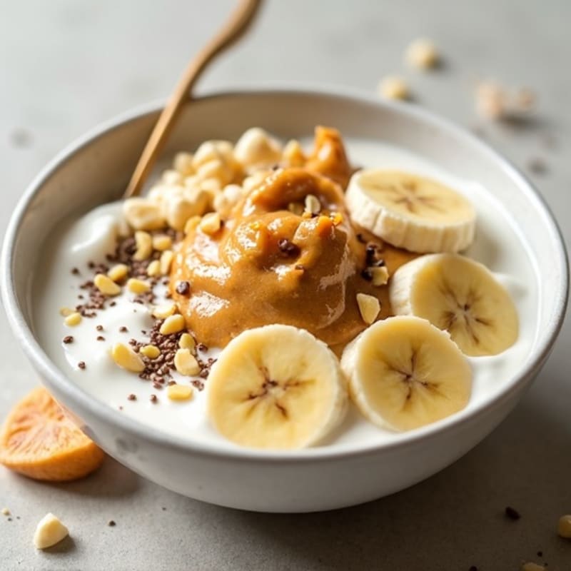 Creamy Peanut Butter Banana Chia Yogurt Bowl