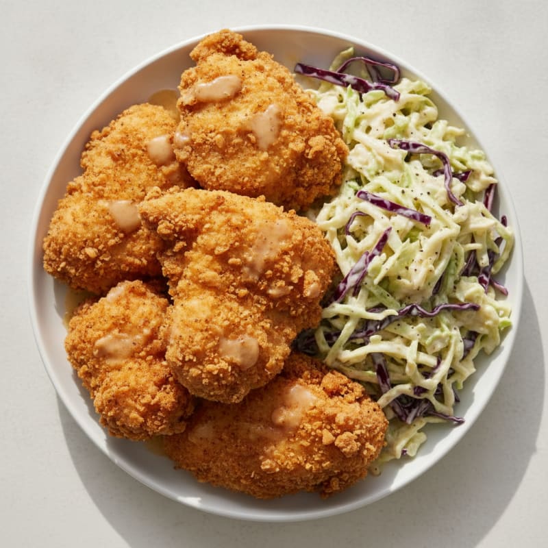 Buttermilk Fried Chicken with Creamy Slaw