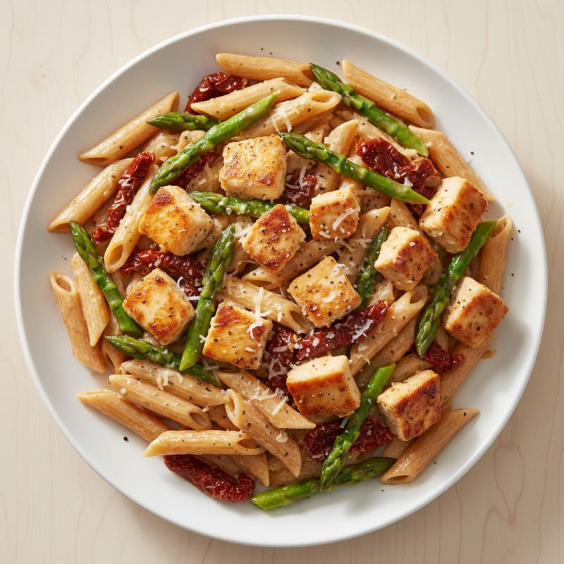Creamy Chicken and Asparagus Pasta with Sun-Dried Tomatoes