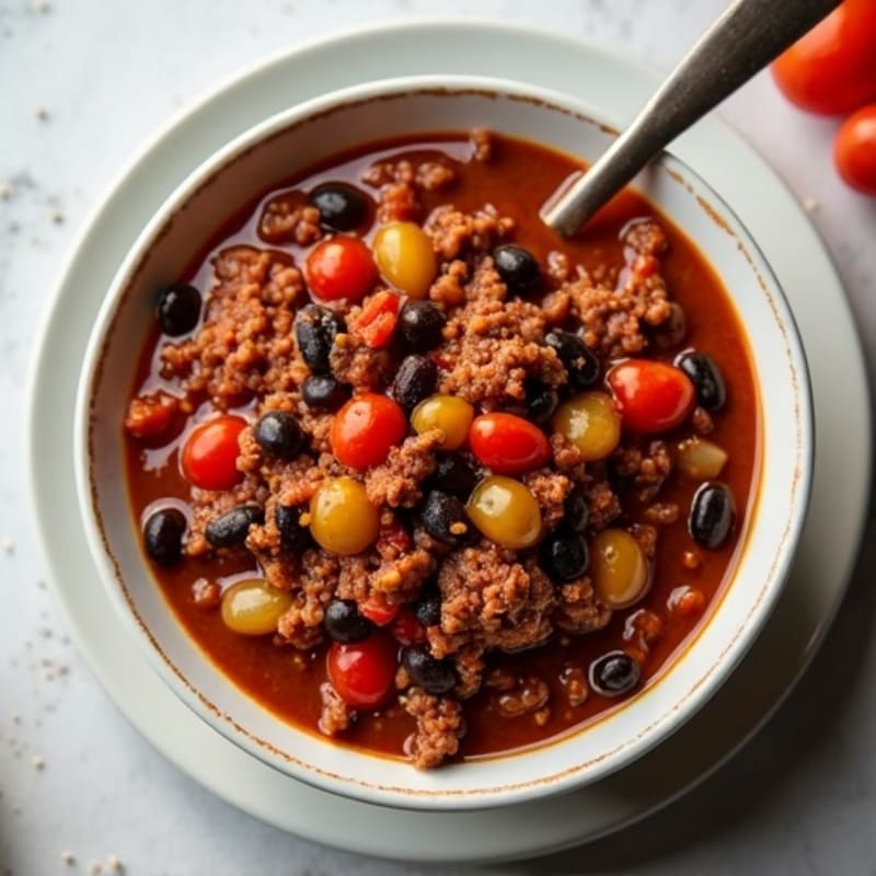 Hearty Black Bean and Ground Beef Chili