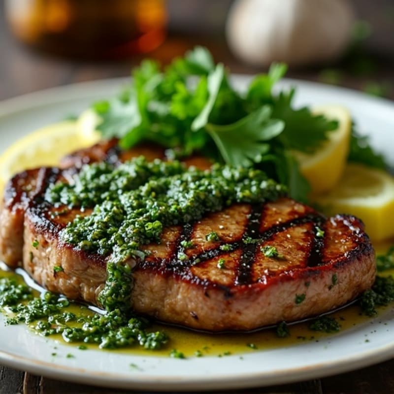 Grilled Steak with Fresh Herb Chimichurri