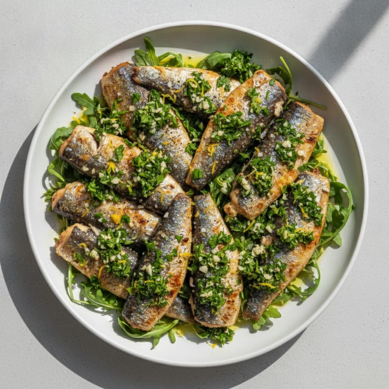 Pan-Seared Sardines with Lemon-Herb Gremolata