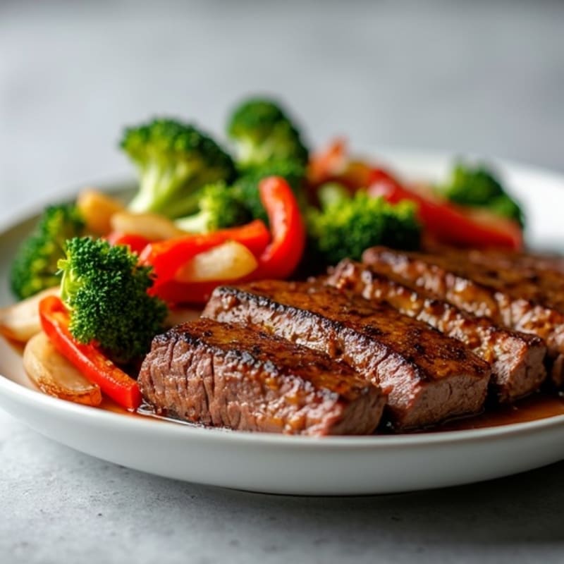 Sweet and Savory Marinated Beef with Stir-Fried Vegetables