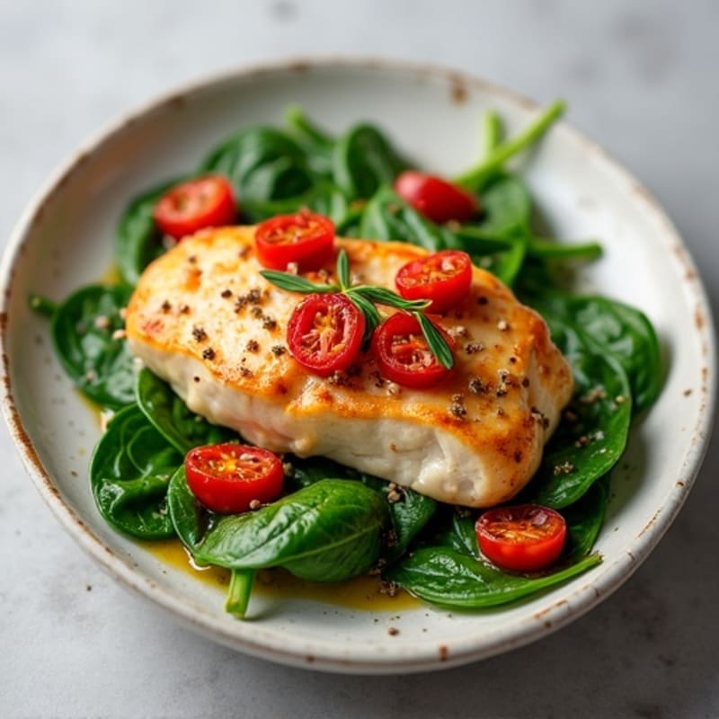 Creamy Sun-Dried Tomato Chicken with Wilted Spinach